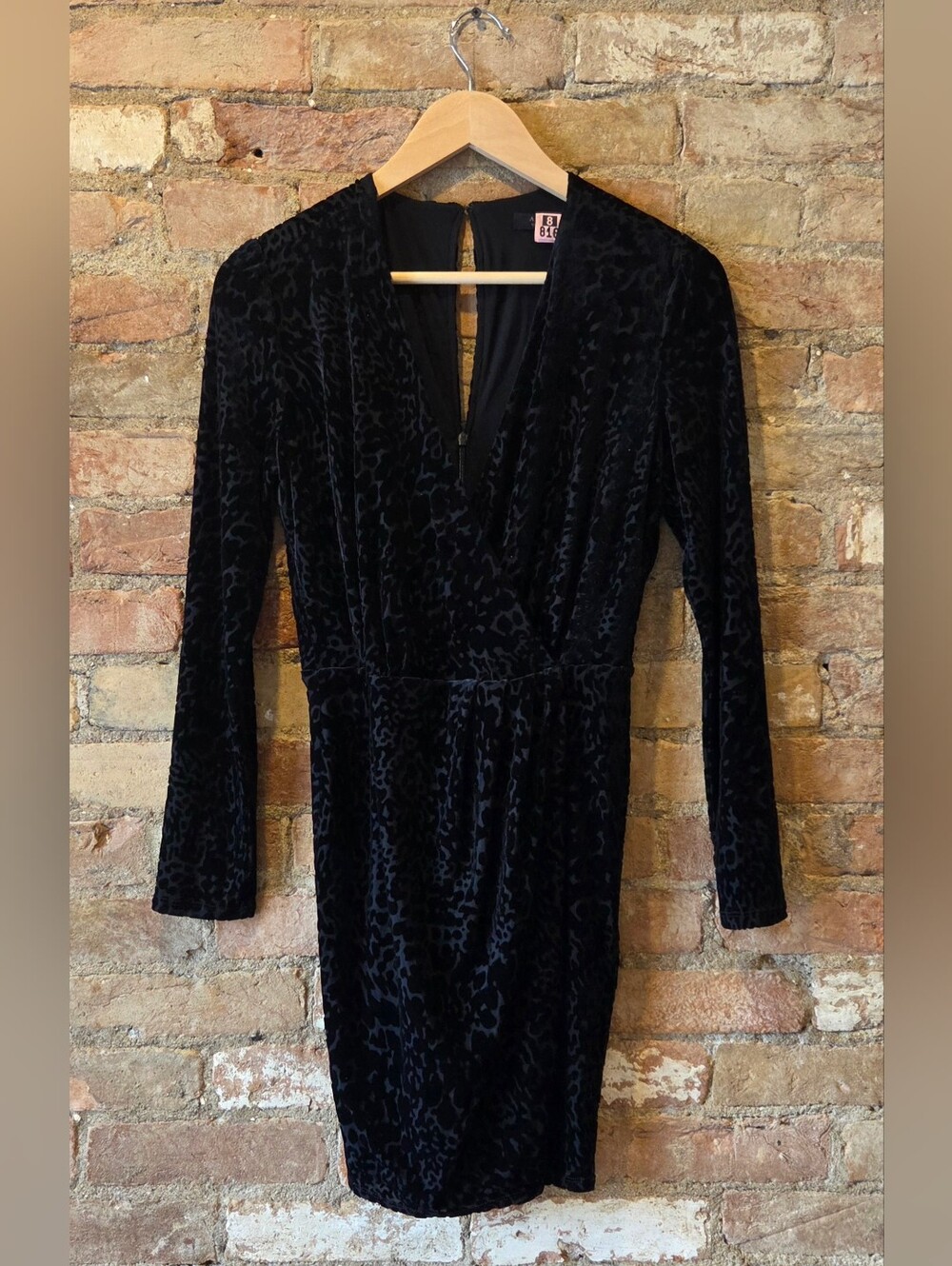 All Saints Size US 4 Laney Black Velvet Burnout Party Dress
